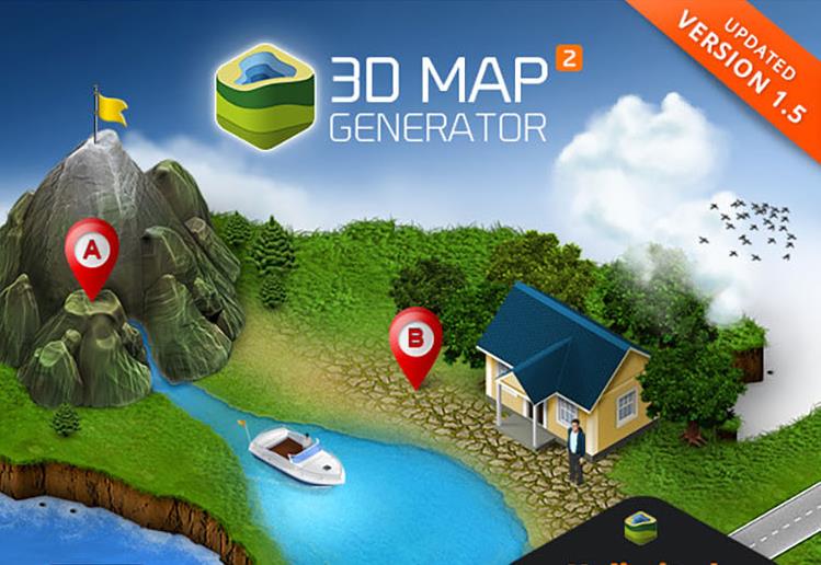 【S162】3D Map Generator 2 – Isometric卡通三维地图生成器的汉化扩展面板