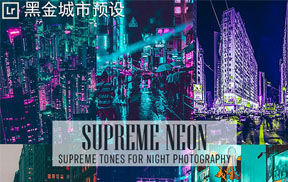 【P09】城市霓虹色彩黑金预设 赛博朋克SupremeTones Supreme Neon lightroom presets