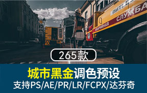 【P21】工业风城市黑金夜景旅街拍胶片人像LR/PS/PR/AE/FCPX调色预设