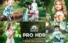 【S1004】HDR人像一键调色动作2LAGUS PRO HDR Portrait Photoshop Actions