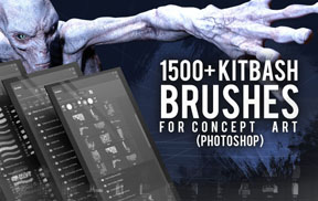【M71】1500多种Photoshop概念艺术Kitbash笔刷ArtStation – 1500+ Kitbash Brushes for Concept art