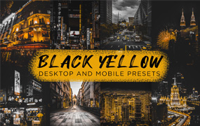 【P487】超酷黑黄城市街拍预设 PS/LR/手机LR，一键安装