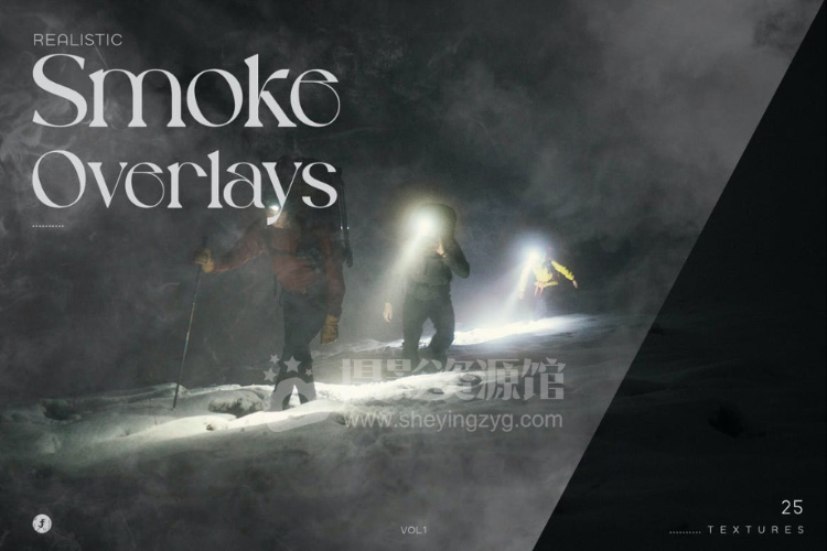 【M325】逼真的烟雾覆盖25P Realistic Smoke Overlays Vol.1