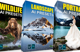 【P672】AI人工智能自适应摄影PS/LR预设 风景、肖像和野生动物三个集合。Photography Academy-AI Photography Presets