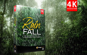 【A233】4K视频素材-133个真实下雨场景玻璃雨滴水珠滑落特效动画Rain Fall