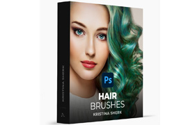 【M405】高品质素材头发PS笔刷SharkPixel Kristina Sherk Hair Brushes