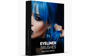 【M407】眼线PS笔刷+PS视频教程 SharkPixel  Kristina Sherk – Eyeliner Brushes