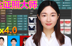 【S1371】证件照大师4.0至尊企业版 一键抠图换装调色磨皮排版PS插件