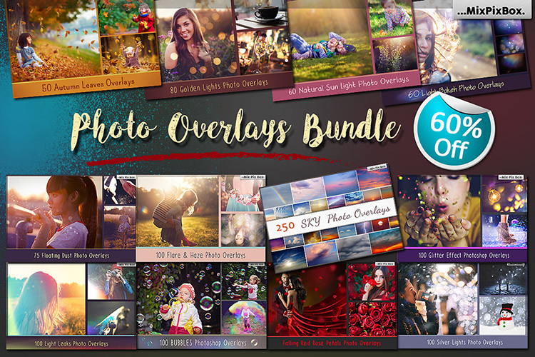 【M432】900+流行的叠加素材摄影后期照片覆盖合成素材13套装